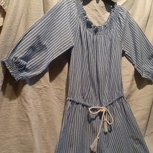 Romper shorts, brand is mud pie, size median, blue and white